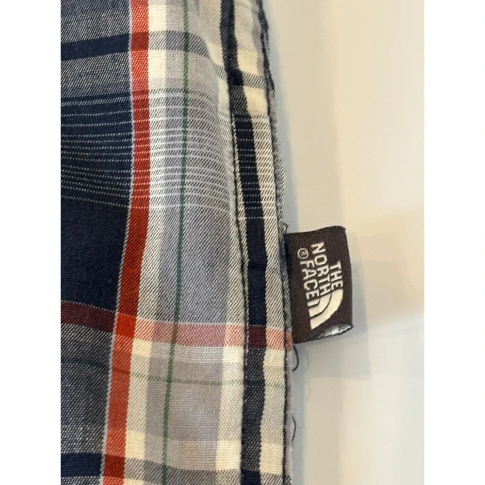 North Face Mens Plaid Button Down Short Sleeve Shirt XL Blue Classic Outdoors